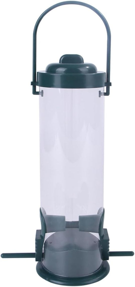 Bird Feeder Hanging Seed Holder Bird Food Container Dispenser Automatic Plastic Supplies for Outoor Wild Birds, Bird Seed Feeder