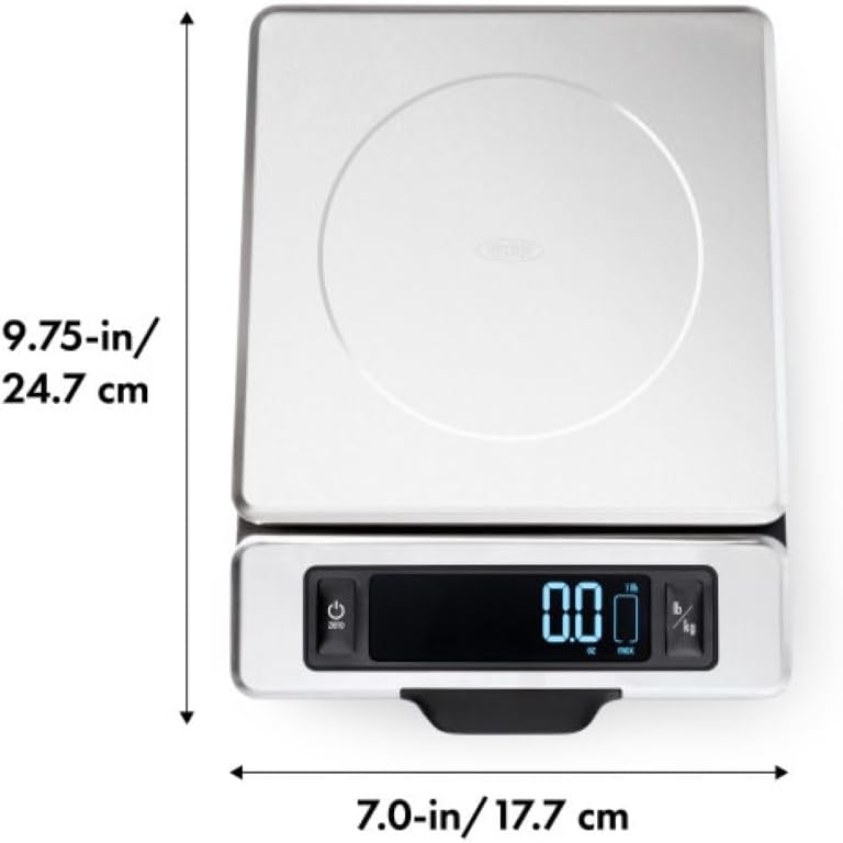 OXO Good Grips 11-Pound Stainless Steel Kitchen Scale with Pull-Out Di