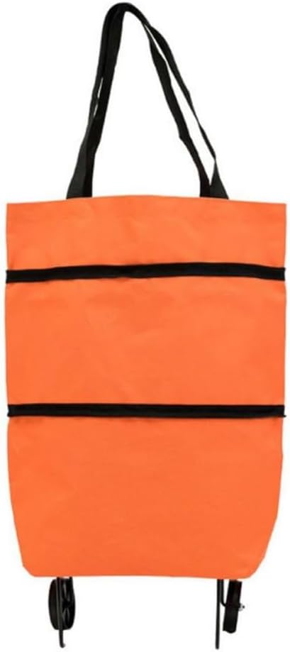 JSEIAJB Small Pull Cart Portable Shopping Food Organizer Trolley Bag O