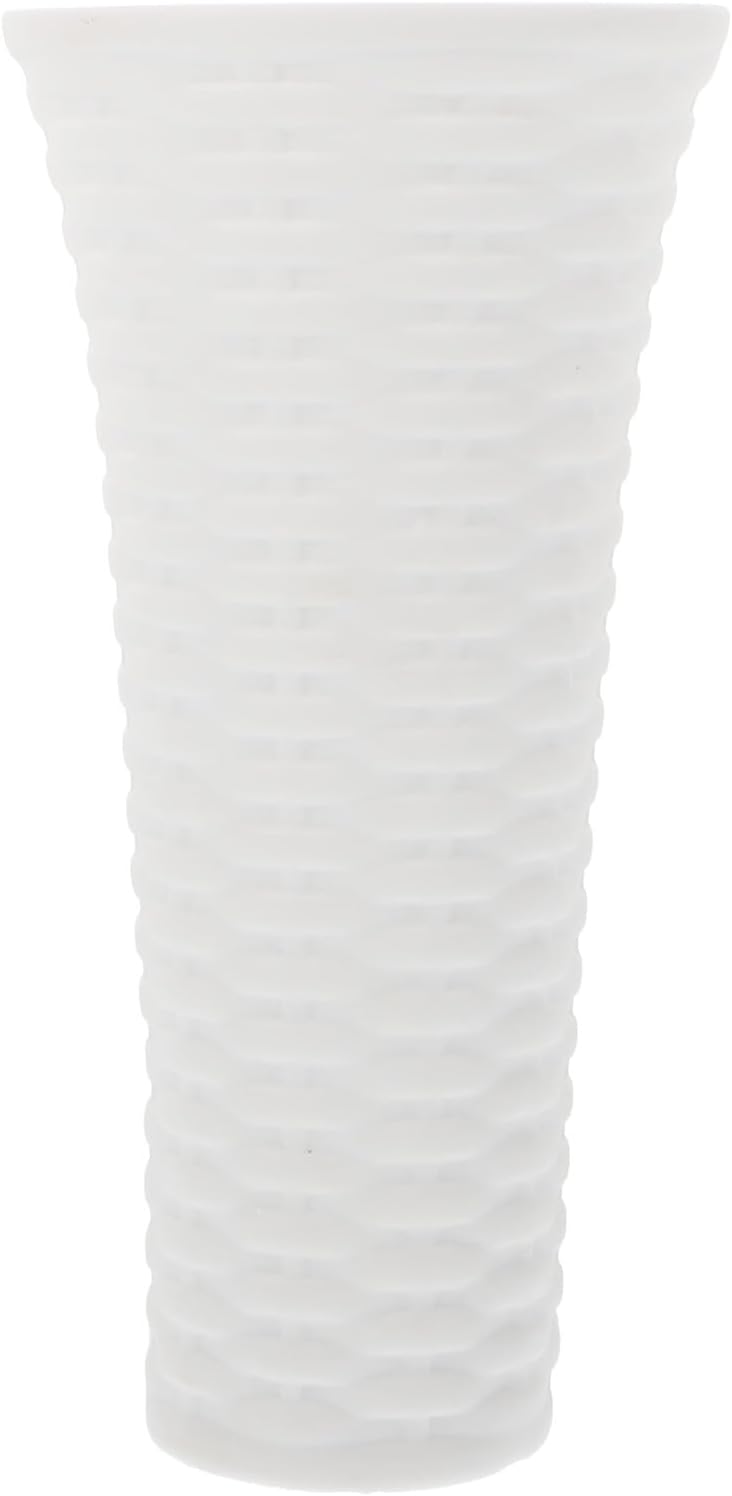 Ceramic Vase for Home Décor White Desktop Planter Simple Style Flower Holder Indoor Outdoor Spring Decorative Art Pot