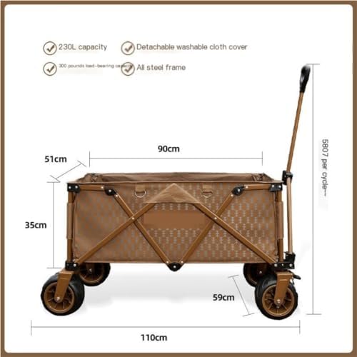 Portable Camping Cart,Outdoor Beach Camping Folding Trolley Cart with Portable Picnic Table Lightweight and Convenient for Gathering and Camping Trips