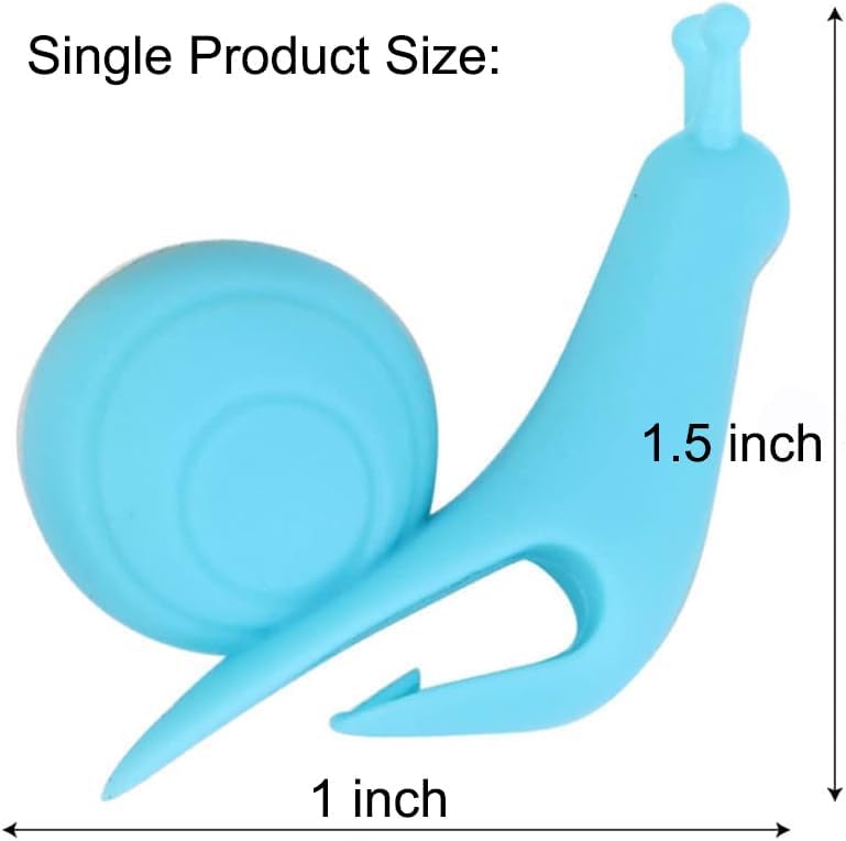 10-Pack Silicone Snail Tea Bag Clips - Cute Colorful Cup Edge Holders 
