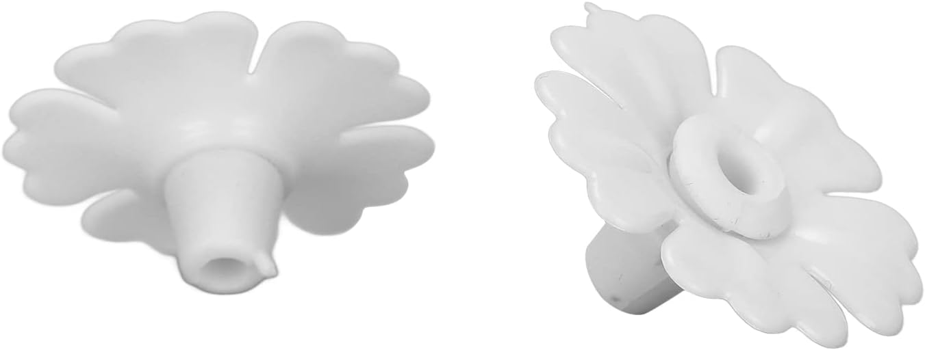 Pwshymi Hanging Bird Feeding Ports Replacement Parts, Feeding Port Replacement Parts, Compatible Hanging Hummingbird Feeder Flowers Plastic for Garden (White)