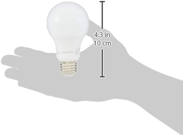 Amazon Basics Non-Dimmable LED Light Bulbs, Great Brightness, 40W Equivalent, 6W, E26 Standard Base, 2700K, 10,000 Hour Lifetime, Soft White A19, 6-Pack