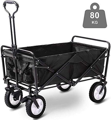 Portable Camping Cart,Portable Folding Beach Camping Wagon with Steel 