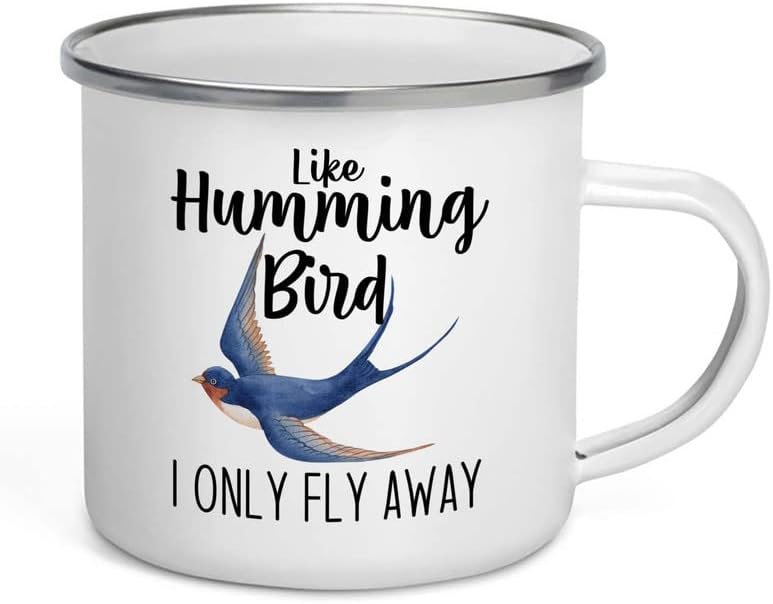 Bird Lover Camper Mug 12oz - Humming bird fly away - Hummingbird Nest Cage Parrot Dad Gardening Outdoor Birdwatcher Feeder