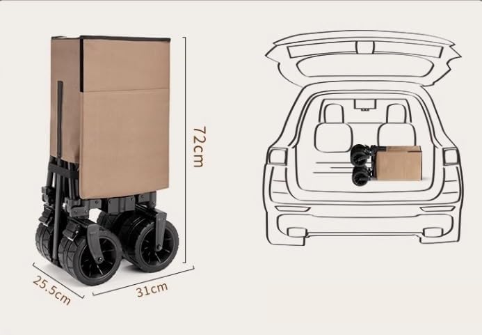 Collapsible Wagon Cart with Wheels Foldable Folding Wagons Carts Silen