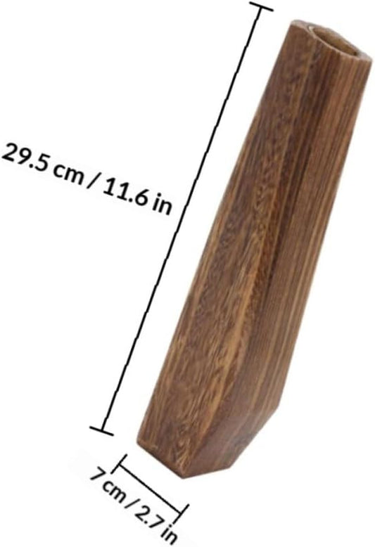 Milisten Wooden Vase Flower Pot 7x6x29.5cm Wood Planter Leakproof Desktop Decoration Creative Plant Container for Home Décor