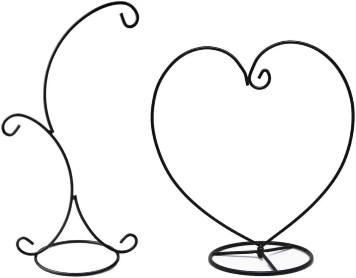 Plant Stand, 2 Pcs Ornament Display Stand, Plant Stand Indoor, Iron Hanging Stand Rack Table Lantern Candle Glass Globe Ornament Holder Candlestick