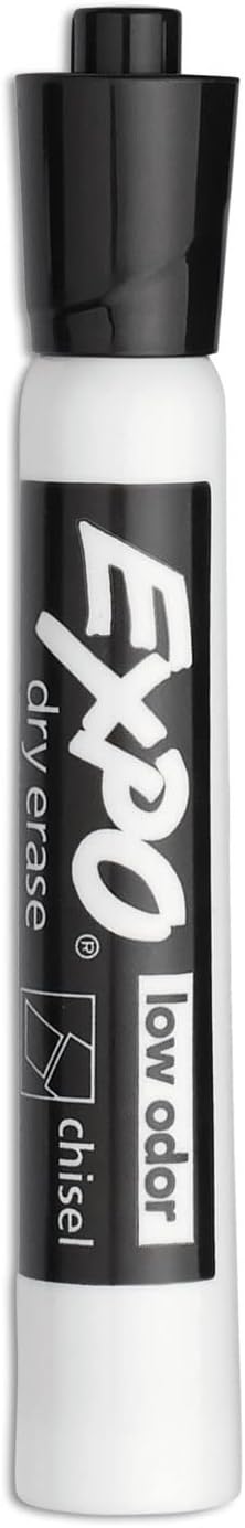 EXPO Dry Erase Markers Chisel Tip Black Low-Odor Perfect for Whiteboar
