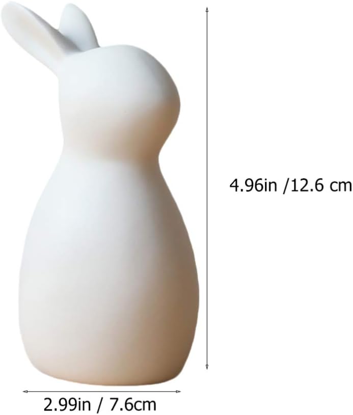 Homoyoyo Ceramic White Rabbit - Hand-Painted Ceramic Bunny Figurine El