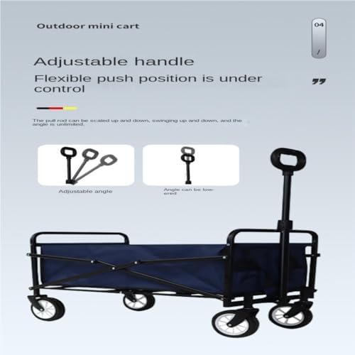 Portable Camping Cart,Outdoor Multi Color Folding Beach Camping Trolley Cart for Picnics Fishing and Camping with Camper Portable and Convenient Storage Cart (Red)