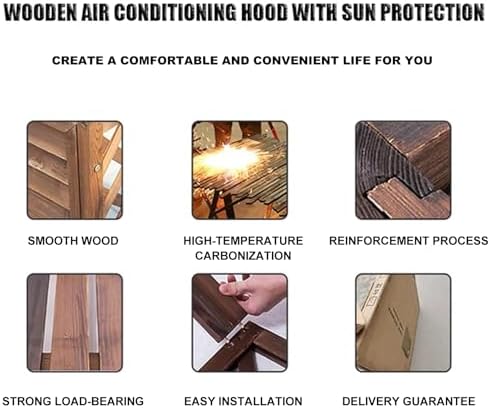 Solid Wood Air Conditioning Flower Stand, Waterproof Dustproof Air Conditioner Fence Screen, Plant Stand Air Conditioner Fence, Thickened Wooden Board Air Cond
