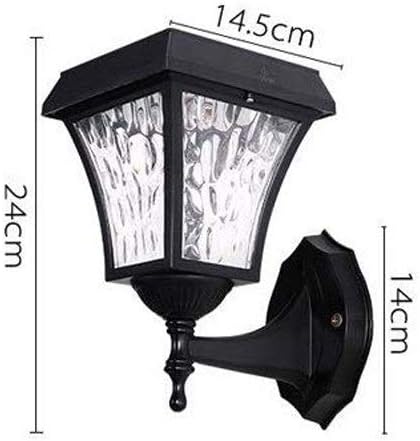 Modern Creative Black Solar Outdoor Wall Lamp Waterproof Acrylic Bracket Light 5W LED Antirust Aluminum Lantern Villa Balcony Garden Outside Lighting Sconce