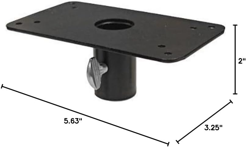 Erva Mounting Plate Flange Top with Hole for 1-inch Outer Diameter Pole Mounted Bird Feeder Attachment - Black