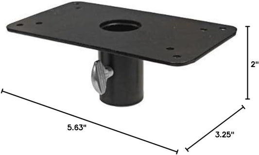 Erva Mounting Plate Flange Top with Hole for 1-inch Outer Diameter Pole Mounted Bird Feeder Attachment - Black
