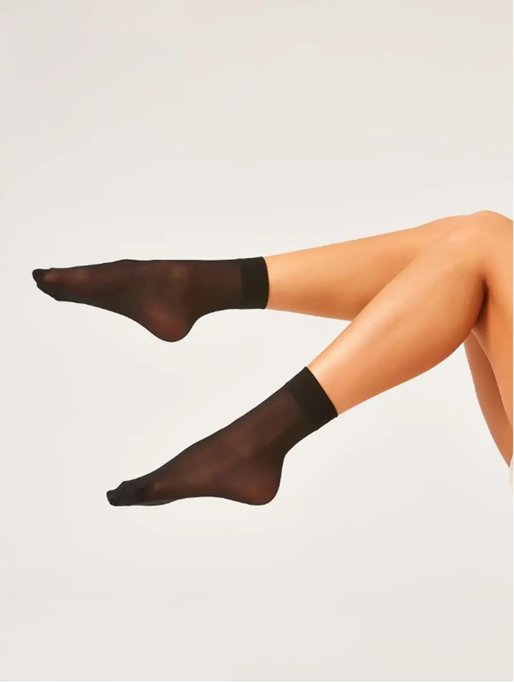 Pioni Women's 5 Pairs Nylon socks for women Ankle High Sheer Socks Tig