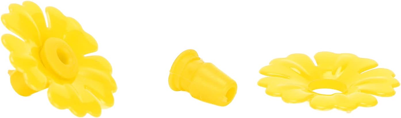 30 Set Hummingbird Feeder Flowers Hanging Bird Feeding Ports Replacement Parts for Bee Guards Feeding Hummingbird Outdoors Supplies(Yellow)