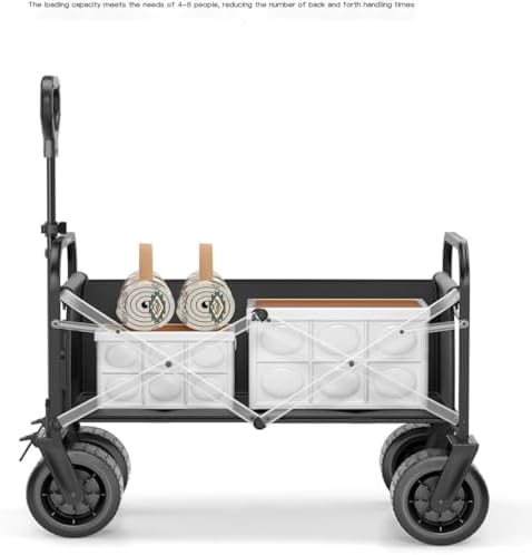 Portable Camping Cart,Portable Beach Trolley Cart for Outdoor Camping Foldable and Easy to Transport Black Ideal for Beach Trips and Outdoor Activities