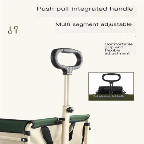 Portable Camping Cart,Foldable Beach Trolley Cart for Camper Outdoor Stroller Travel Equipment Supplies for Picnic Outdoor Carts for Camping Black Color
