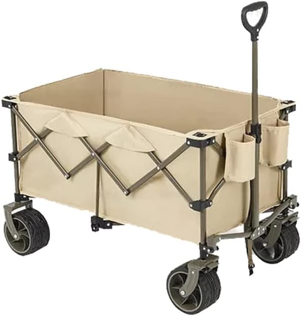 JSEIAJB Camping Cart 80L Folding Trolley Portable Ultralight Shopping 