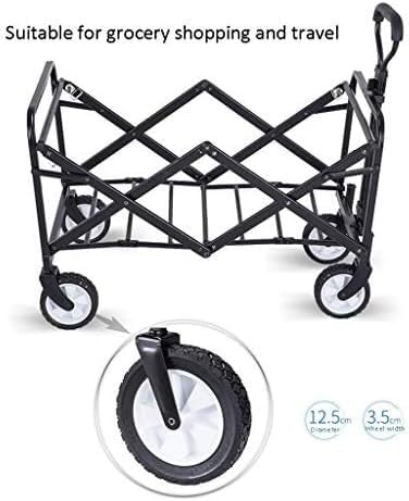Heavy Duty Folding Garden Wagon Cart - 4-Wheel Utility Trolley, Perfect for Outdoor Camping, Beach Trips, and Grocery Shopping - Versatile Folding Design