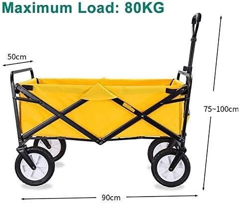 Portable Camping Cart,Foldigarden Wagon Cart Outdoor Park Utility Wagon Picnic Campicart for Outdoor/Festivals/Camping/Brown