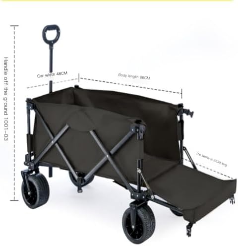 Portable Camping Cart,Outdoor Folding Beach Cart with Rear Door for Ca