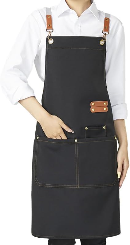 Chef Apron Gardening Apron for Men Women with Large Pockets and Adjust