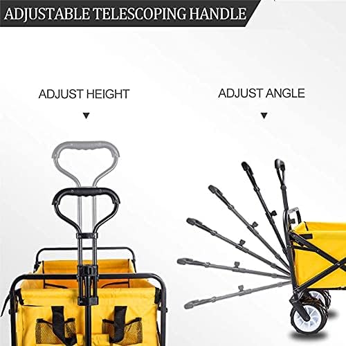 Portable Camping Cart,Camping Grocery Portable Roing Wagon Cart A Terrain Folding Beach Wagon with Wheels Heavy Duty Coapsible Utility Wagon Outdoor Garden ping Cart