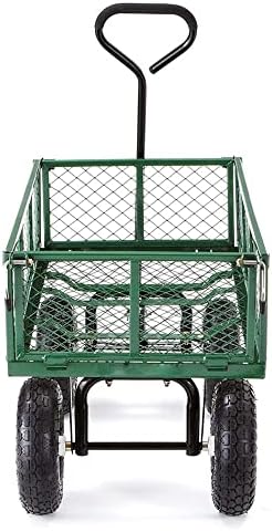 JSEIAJB Household Garden Carts Courtyard Folding Camping Wagon Cart Lawn Outdoor Steel Heavy Duty Beach Wagon with Big Wheel