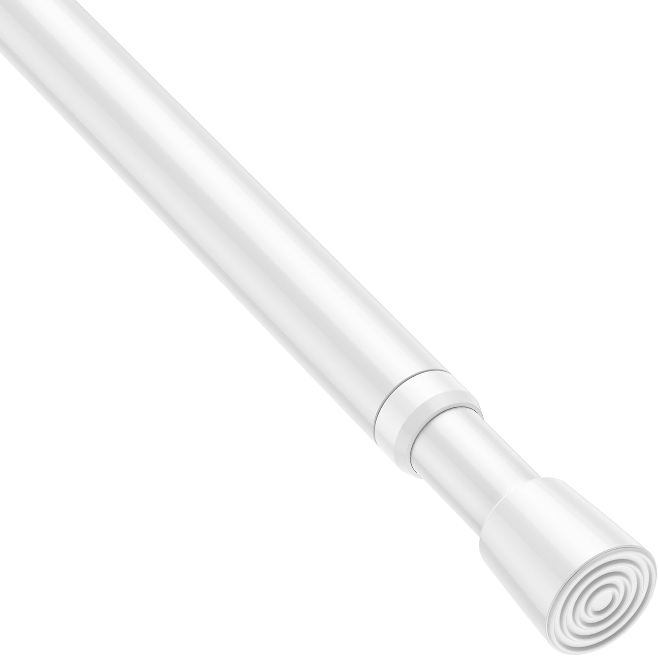 1 Pack Spring Tension Rods 28-45 Inches, 5/8 Inch Diameter White No Drill Spring Loaded Adjustable Extendable, Small Short Tension Curtain Rod for Windows Kitchen Doorway Closet Cupboard