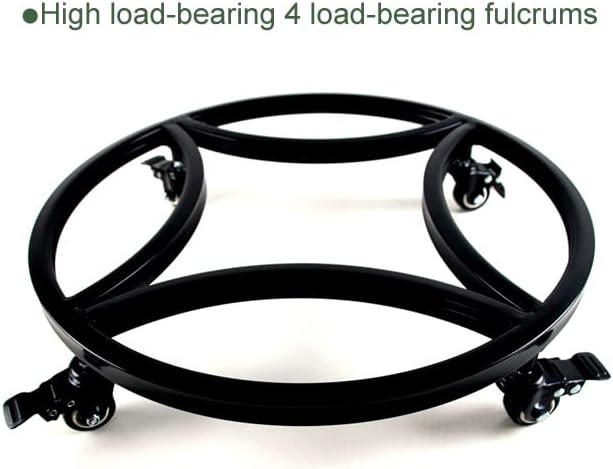 Zhongma 15" Round Plant Caddy with Wheels, Heavy Duty Construction, 300 Lbs Capacity, Load-bearing wheels with brakes, Easy Assembly