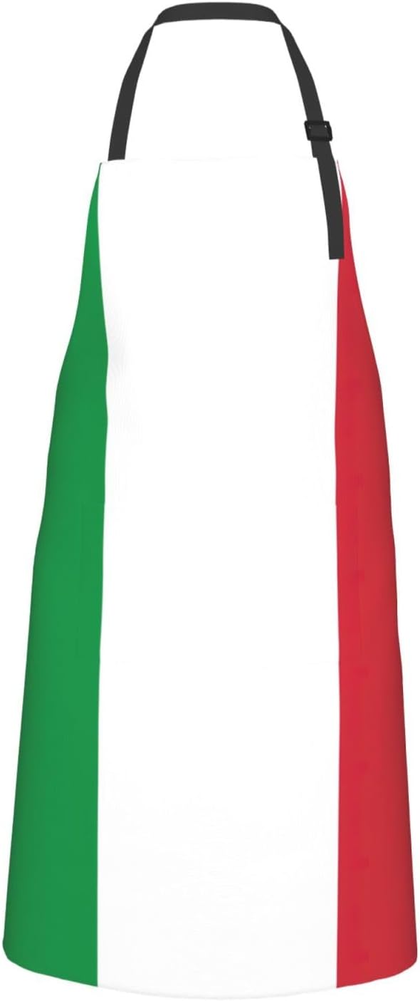 Italian flag Print Laundry apron 28x33 In Waterproof Kitchen Apron with Pockets for Cooking Baking