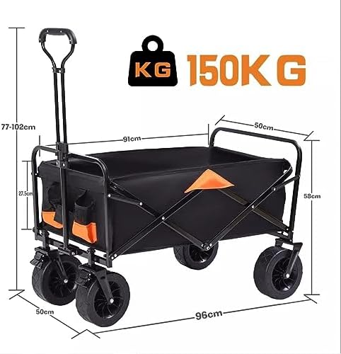 Collapsible Wagon Cart with Wheels Foldable Folding Wagons Carts Silen