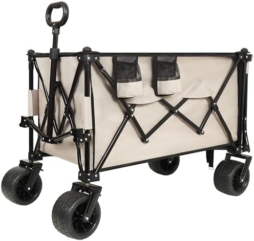 Heavy-Duty Foldable Wagon with Extended Tailgate | 480LBS Capacity, Al