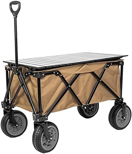 Portable Camping Cart,Outdoor Folding Utility Wagon Heavy Duty Folding Wagon Cart Utility Garden Trolley Portable Rolling Shopping Trolley for Beach Outdoor Picnic Load-Bearing 1