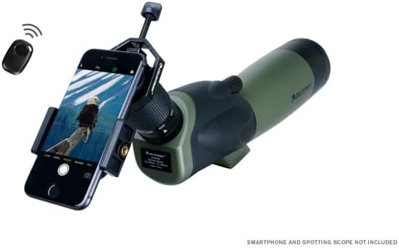 Celestron – Smartphone Adapter and Bluetooth Remote for Telescope, Binoculars & Spotting Scopes – Capture Images & Video Through Your Optics – Simple, Durable, Metal Body - Compact and Travel-friendly