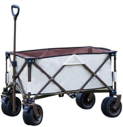 Portable Camping Cart,Outdoor Camping Beach Trolley Cart with Foldable Table Picnic Storage Fishing Off Road Portable Camping Trailer for Outdoor Activities