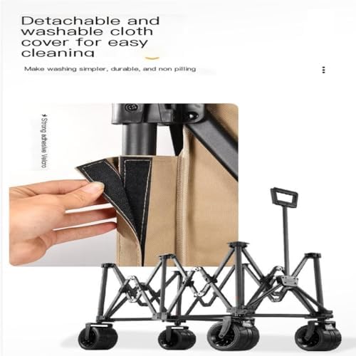 Portable Camping Cart,Portable Beach Trolley Cart for Camping and Fishing Foldable and Oversized Outdoor Trailer with Camper Gathering Feature