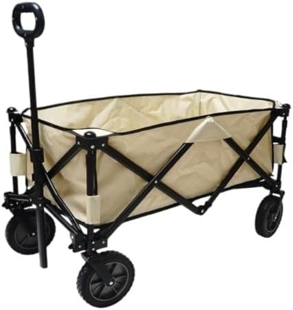 Portable Camping Cart,Outdoor Beach Camping Folding Trolley Cart for Fishing Gear and Shopping Transport with Self Driving Camping Tool Cart