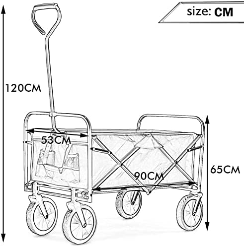 Collapsible Wagon Cart with Wheels Foldable Folding Wagons Carts Silen