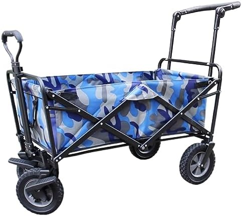Portable Camping Cart,Outdoor Camping Folding Garden Cart Trolley Wagon with 4 Wheels Beach & Festival Shopping Trolley Pull Truck