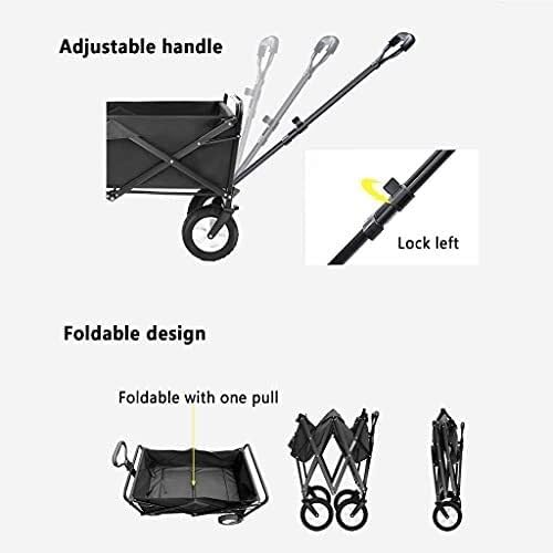 Portable Camping Cart,Outdoor Foldiutility Wagon Garden Foldable Wagon Cart, Portable Outdoor Transport Cart with Brake and Adjustihandle, Large Capacity, Load-Bea80Kg/176Lbs
