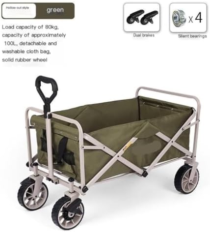 Portable Camping Cart,Outdoor Folding Beach Trolley Cart for Camping a