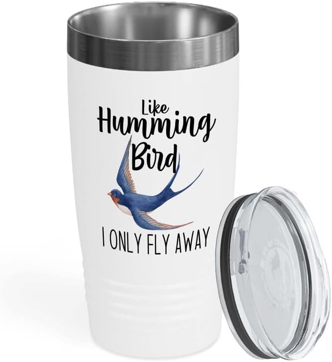 Bird Lover White Edition Viking Tumbler 20oz - Humming Bird Fly Away -