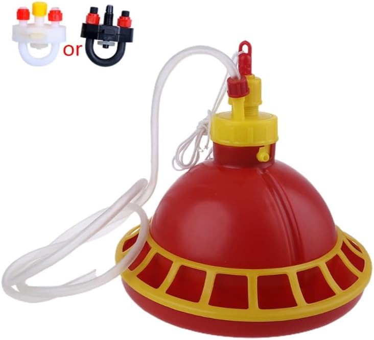 Round Chicken Drinking Device Hanging Cup Waterer Bowl Pet Poultry Water Drinker Household Pet Feeding Utensils Knitting Hook