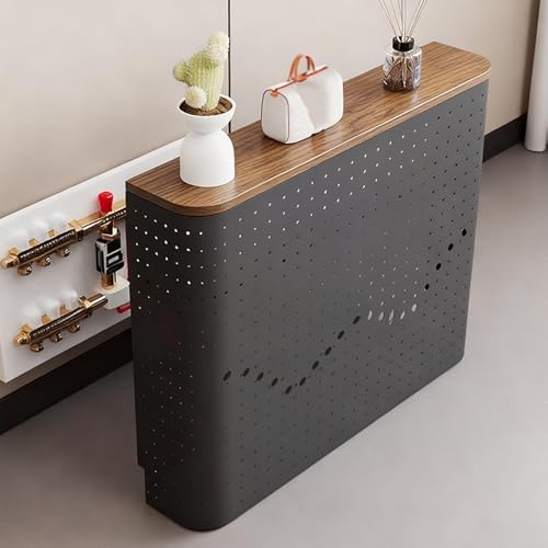 Metal Radiator Cover with Solid Wood Top, Decorative Storage Rack for Home and Office, Stylish Design, Heat Resistant, Space-Saving Solution