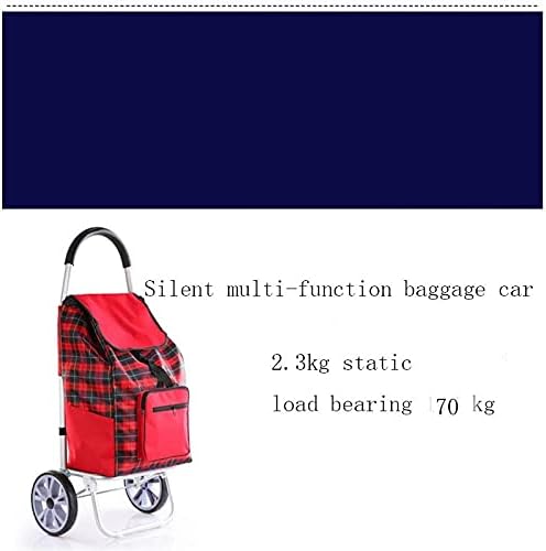 JSEIAJB Women Buy Food Shopping Cart Storage Bag Large Capacity Portable Cart Shopping Bag Folding Luggage Tug Organizer On Wheels Bags