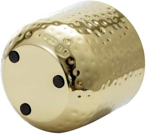 MyGift Modern Hammered Brass Plated Metal Planter Pots – Set of 2 Indo